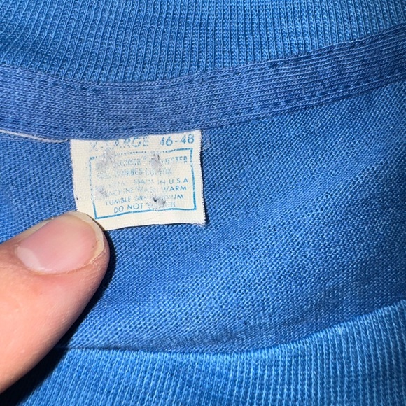 Vintage 70’s Superman Logo Iron On Transfer: Adult XL Blue T-Shirt - Picture 5 of 6